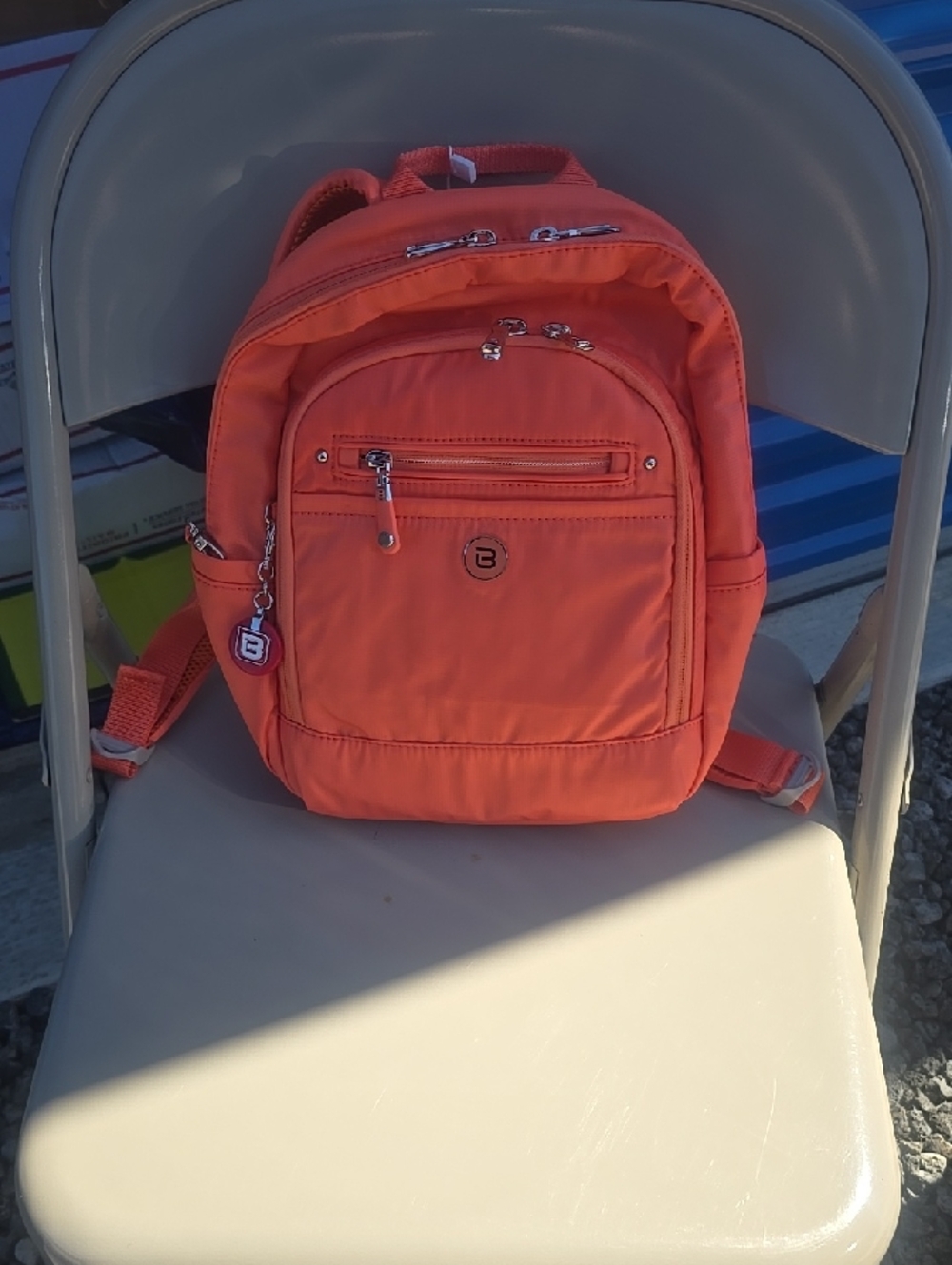 Bright Orange Kids Backpack with Mutiple Pockets ( RFID AREA )